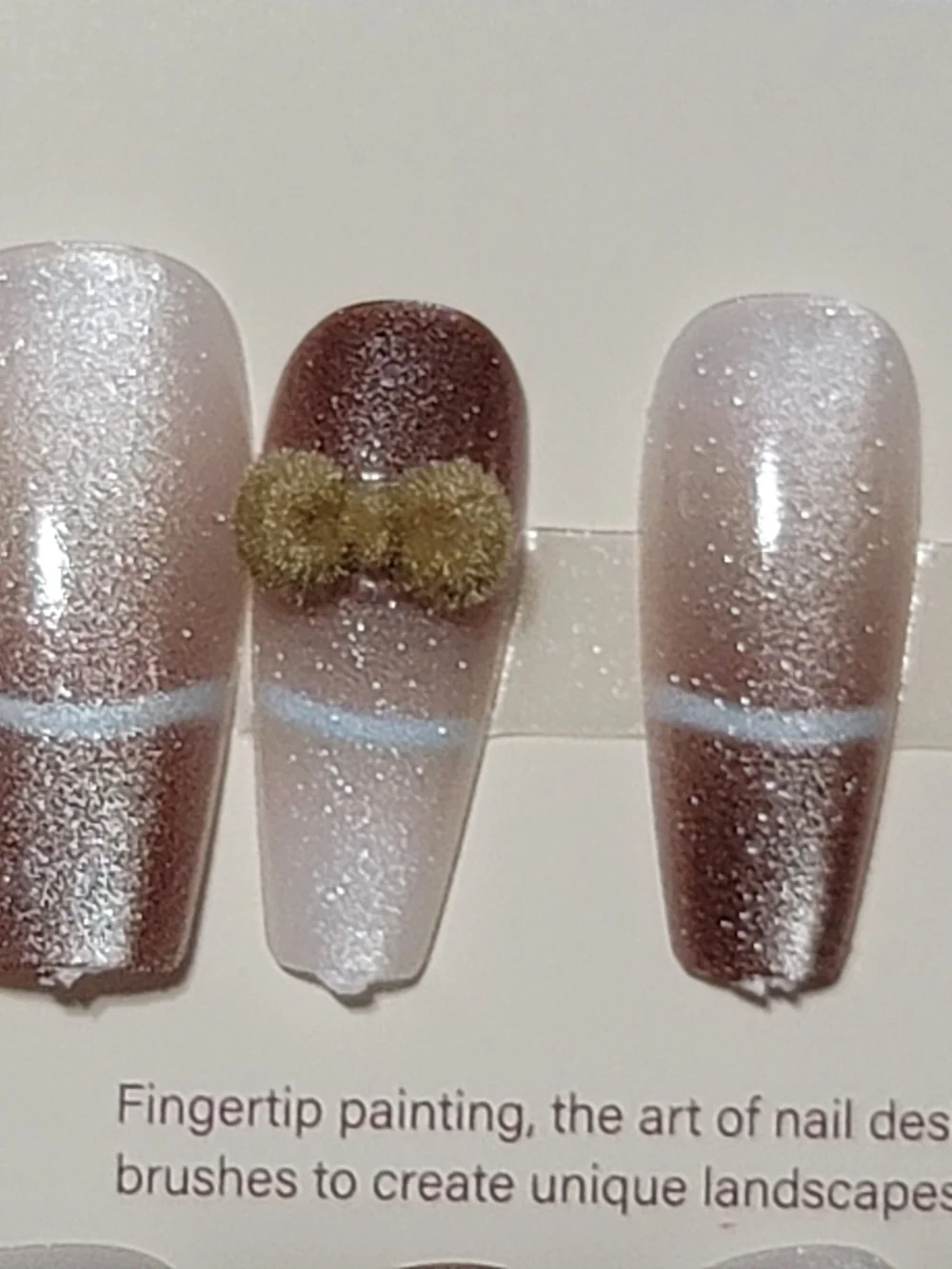 Press On Nail Set Of 6 Desing - Pink & Nude Artificial Nails